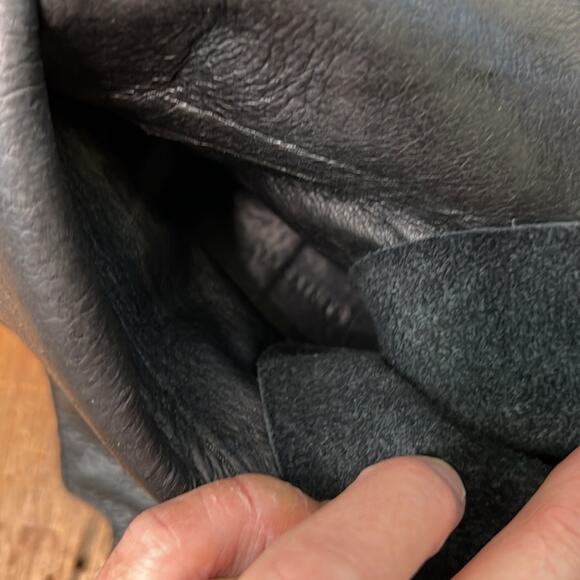 Women’s AllSaints black leather lug sole silver buckle biker boot size 38 - Picture 7 of 8